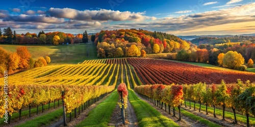 Prince Edward County, Ontario: Picturesque Vineyard Landscape with Copy Space photo