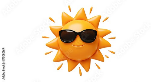 Happy Sun Cartoon 3D Render Summer Sunglasses Cute