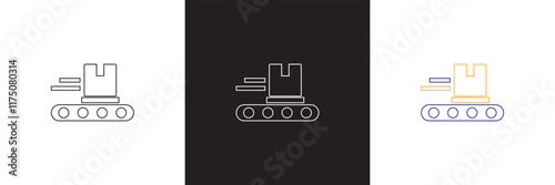 Package conveyor icon sign vector.  isolated on white and black background. vector illustration. EPS 10