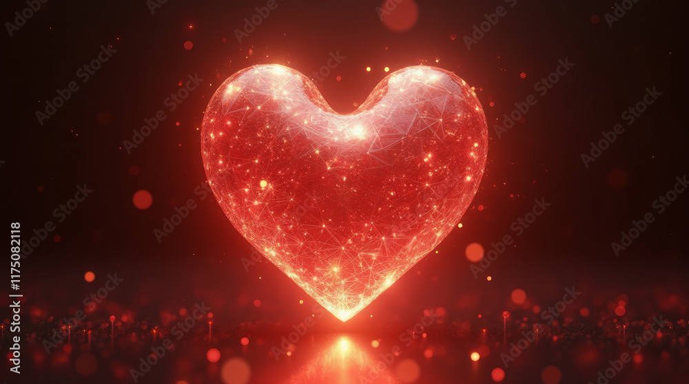 A Glowing Multi-Dimensional Heart Hovering Mid-Air, Its Edges Constantly Shifting and Moving A Glowing Multi-Dimensional Heart Hovering Mid-Air, Its Edges Constantly Shifting and Moving