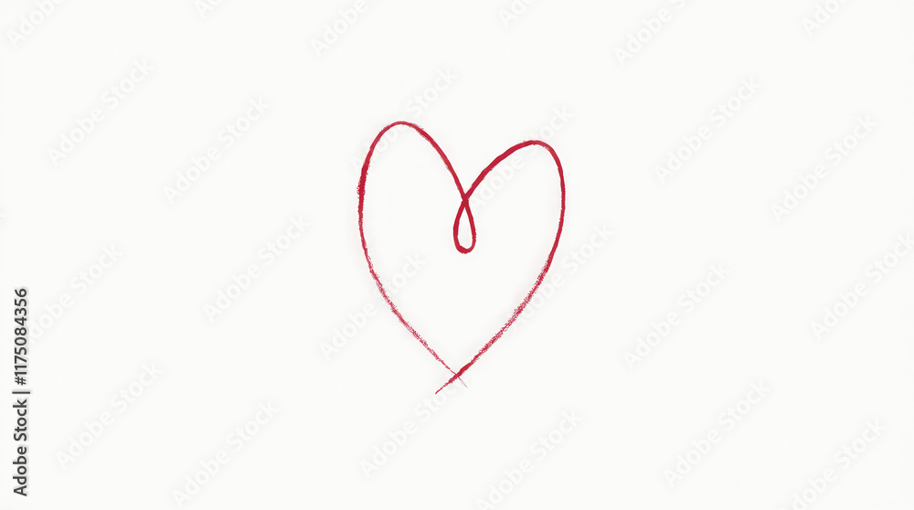 A Minimalistic Heart Made with a Thin Red Outline on a Plain White Background, the Interior Left Blank A Minimalistic Heart Made with a Thin Red Outline on a Plain White Background, the Interior Left Blank