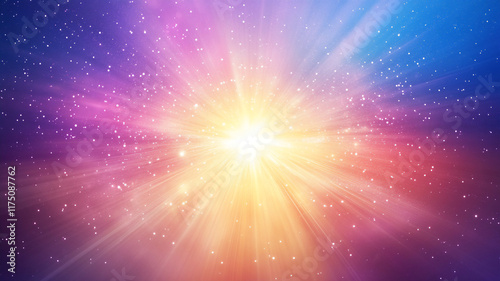  Radiant background with colorful stardust spreading across the universe 