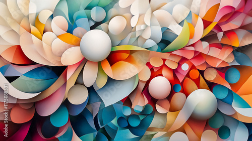 Whimsical geometric art in surreal design 