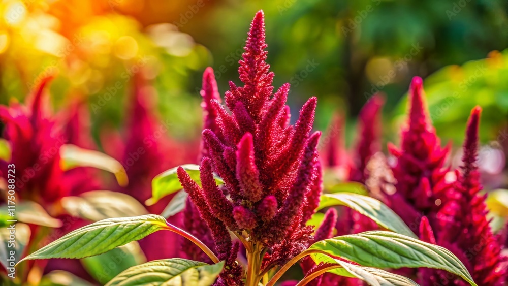 Red Amaranth Blooming in Garden - High-Resolution Stock Photo of Amaranthus Viridis Red Amaranth Blooming in Garden - High-Resolution Stock Photo of Amaranthus Viridis