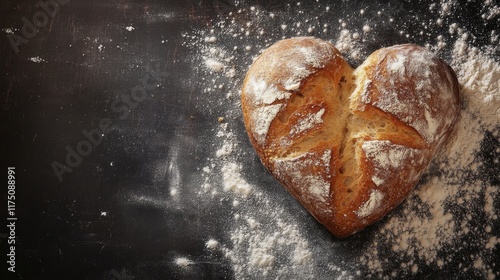 Obraz na płótnie Rustic Heart: A Bread Made with Love w salonie