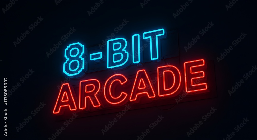 8 Bit Arcade Neon Sign Retro Gaming Pixel Art Night Light 8 Bit Arcade Neon Sign Retro Gaming Pixel Art Night Light