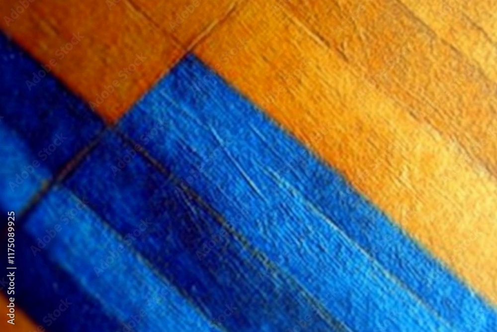 Fototapeta premium This abstract artwork features a striking juxtaposition of blue and orange hues, showcasing harmonious lines and textures that evoke warmth and creativity.