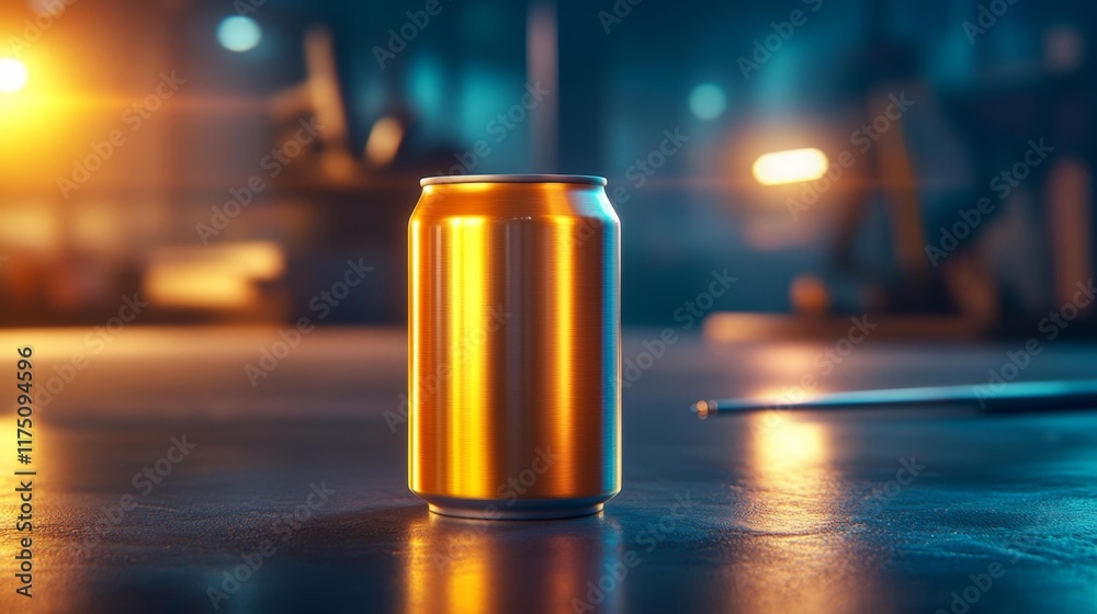 Aluminum Drink Can Mockup in Studio Setting. Generative AI Aluminum Drink Can Mockup in Studio Setting. Generative AI