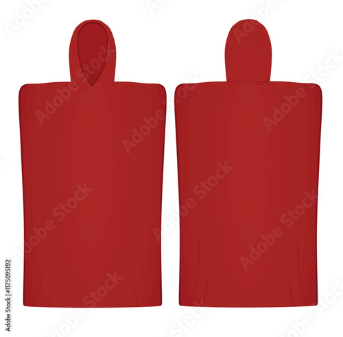 Red poncho towel. vector illustration
