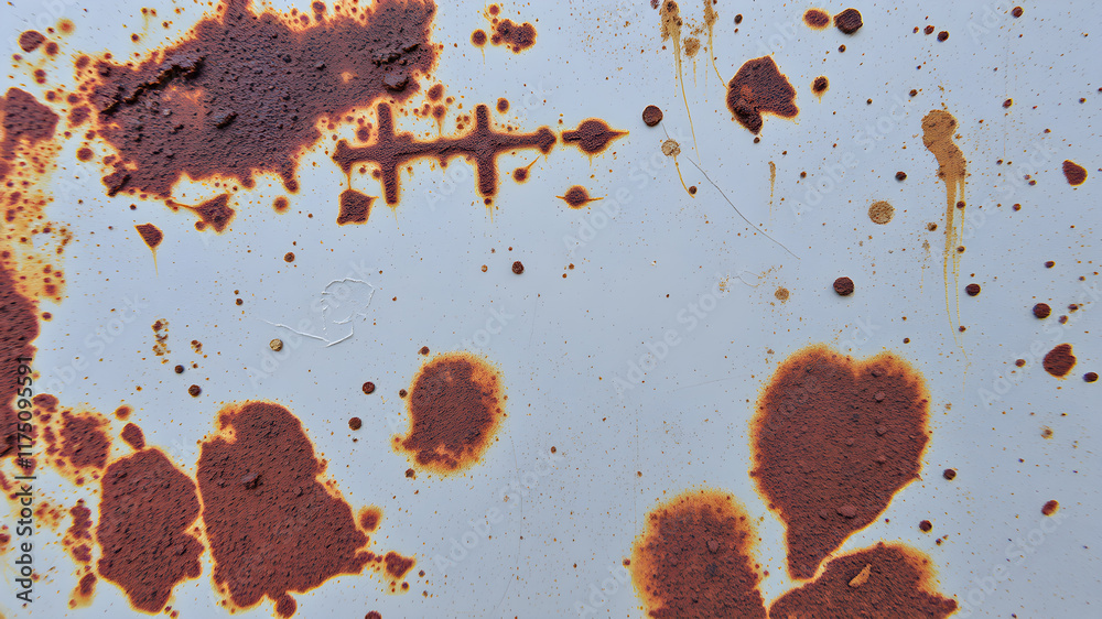 Corroded metal surface with rust and stains. Generative AI Corroded metal surface with rust and stains. Generative AI