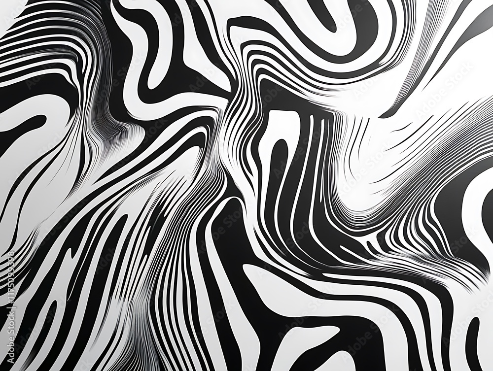 Abstract Black and White Wavy Line Patterns Creating Optical Illusions and Depth, Perfect for Modern Backgrounds, Artistic Projects, and Design Elements Abstract Black and White Wavy Line Patterns Creating Optical Illusions and Depth, Perfect for Modern Backgrounds, Artistic Projects, and Design Elements