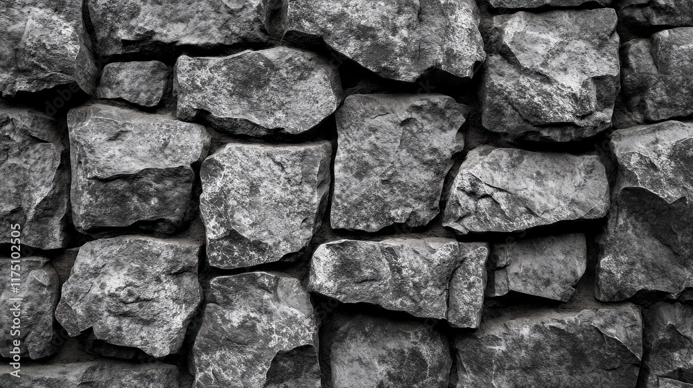 Dimensional stone texture in black and white with rugged mountain details, creating a close-up grunge background perfect for design spaces Dimensional stone texture in black and white with rugged mountain details, creating a close-up grunge background perfect for design spaces