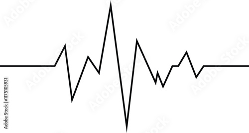  Heartbeat vector icon set. Heart shape with pulse line.