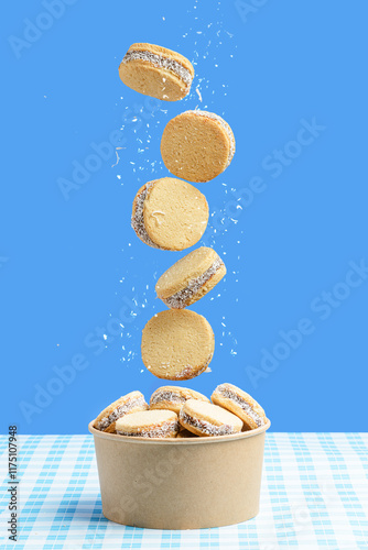 alfajores cookies in a craft box