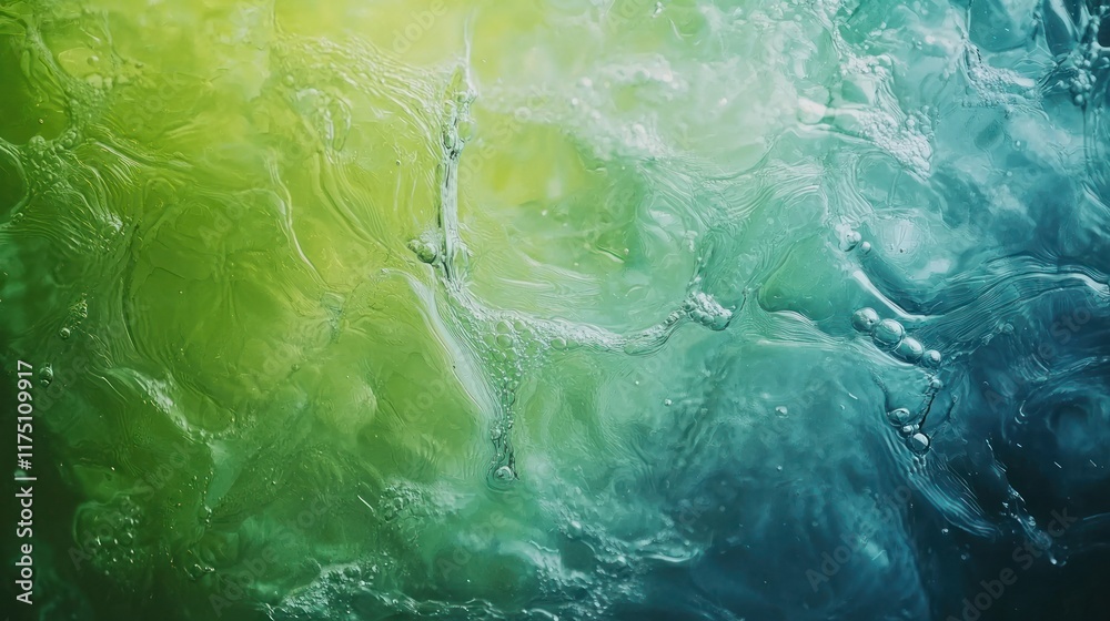 Abstract Green Blue Liquid Swirling Texture Abstract Green Blue Liquid Swirling Texture