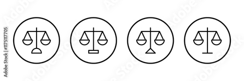 Scales icon vector isolated on white background . Law scale icon. Justice sign