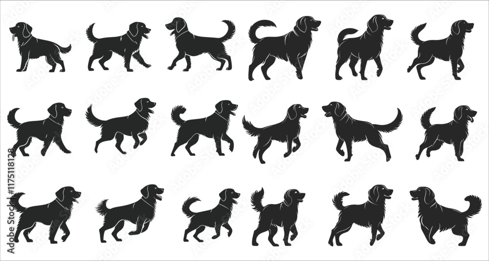 Playful dog running and jumping silhouettes, Set of various dog running and jumping in the field, Silhouettes of dogs walking and running at sunset vector, Set of dogs walking and running silhouettes Playful dog running and jumping silhouettes, Set of various dog running and jumping in the field, Silhouettes of dogs walking and running at sunset vector, Set of dogs walking and running silhouettes