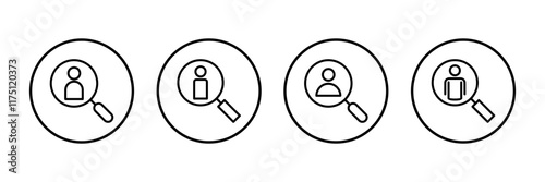 Hiring icon vector isolated on white background. Human resources concept. Recruitment. Search job vacancy icon. Hire. Find people icon