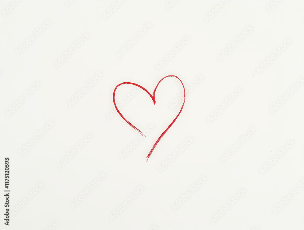 A Minimalistic Heart Made with a Thin Red Outline on a Plain White Background, the Interior Left Blank A Minimalistic Heart Made with a Thin Red Outline on a Plain White Background, the Interior Left Blank
