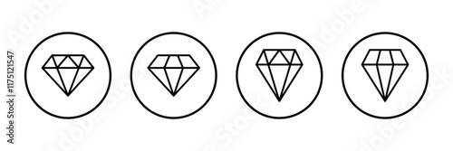 Diamond icon vector isolated on white background. Diamond vector icon. Gemstone symbol