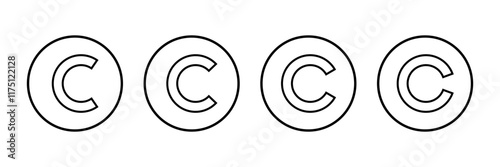 Copyright icon vector isolated on white background. copyright symbols