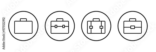 Briefcase icon vector isolated on white background. Briefcase vector icon