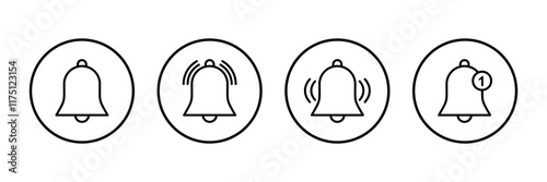 Bell Icon vector isolated on white background. Notification symbol. Bell vector icon