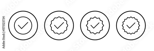 Approved icon vector isolated on white background. Certified Medal Icon vector. check mark