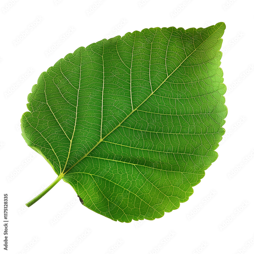 Obraz premium Close-up of a vibrant green leaf's intricate vein structure.