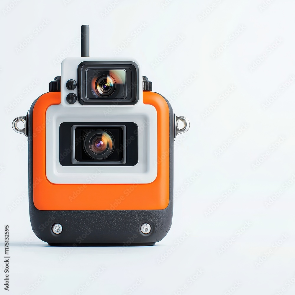 Fototapeta premium Retro Style Camera with Dual Lenses and Modern Design Features