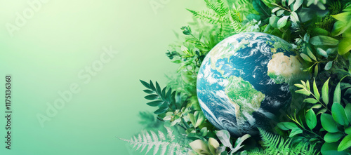A creative banner featuring an Earth globe with greenery and nature elements, representing environmental sustainability for World Wildlife Day.