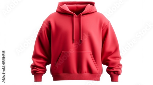 Minimalistic Red Hoodie Isolated on White Background. Generative AI photo