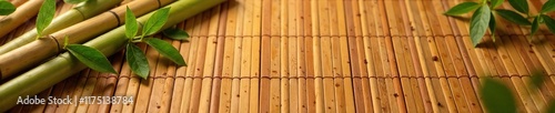 Brown bamboo mat with a subtle sheen from natural oils, natural, fibers