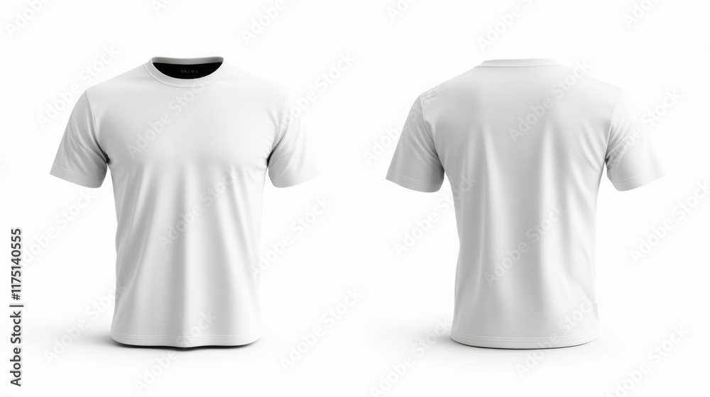 White T-shirt Mockup on Isolated Background. Generative AI White T-shirt Mockup on Isolated Background. Generative AI