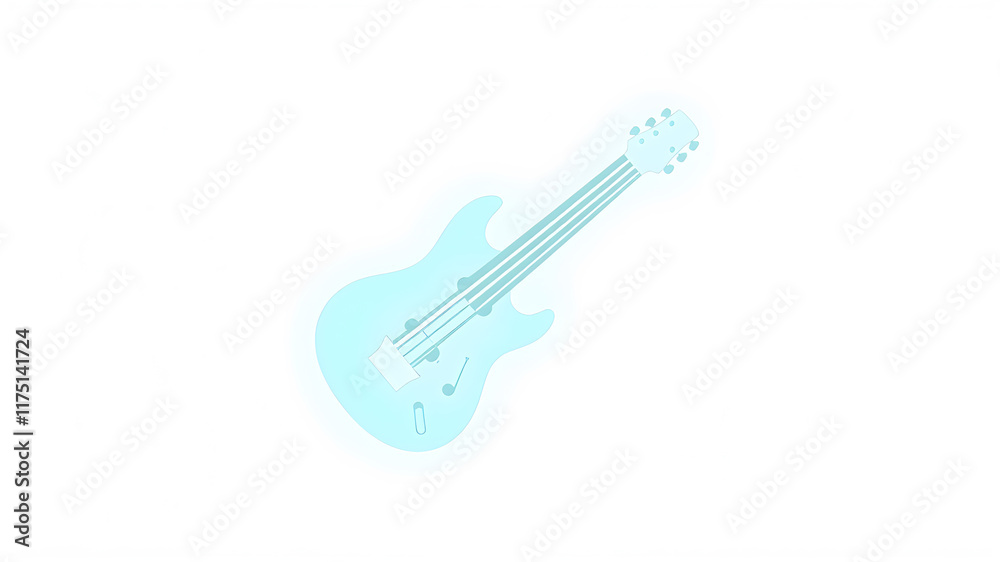 Guitar music logo icon on white background. Generative AI Guitar music logo icon on white background. Generative AI