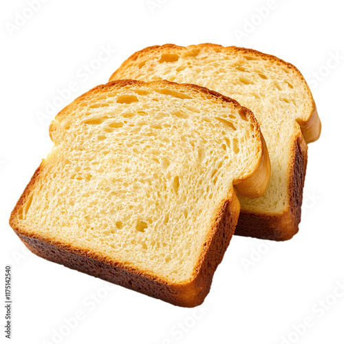fluffy brioche bread slices isolated die cut