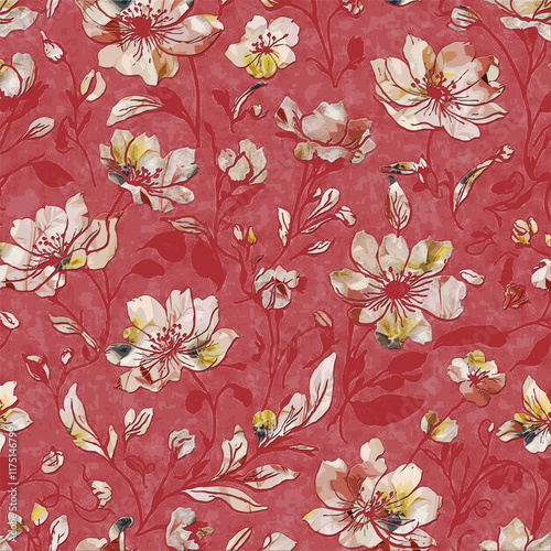 Modern Floral and Leafy Texture for Fabric Prints