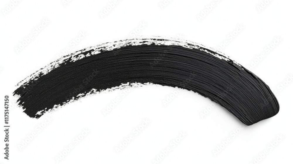 Black brushstroke on white background, abstract art Black brushstroke on white background, abstract art