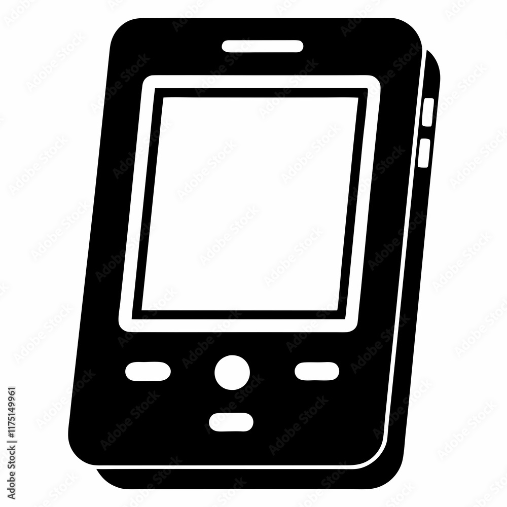 Modular Smartphone Black Silhouette Vector Modular Smartphone Black Silhouette Vector