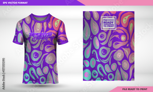 Men's T-shirt design template with front print options for fashion and clothing