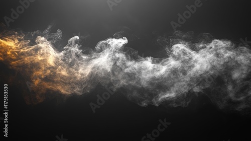 Smoke Effect on Black Background. Generative AI photo