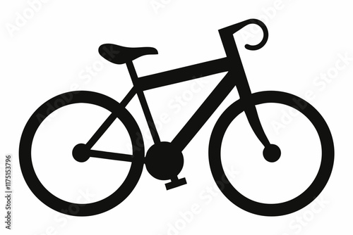 Bicycle Silhouette Icon on White Background