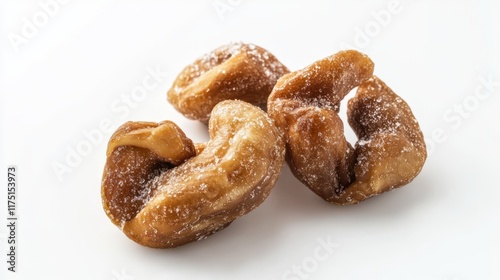 Salted cashew nuts isolated on white background