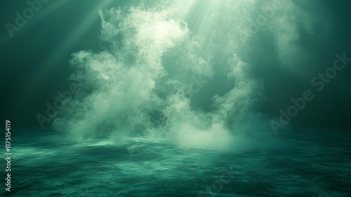 Green Smoke Effect Overlay. Generative AI