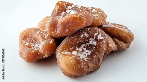 Salted cashew nuts isolated on white background