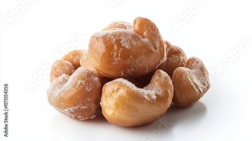 Salted cashew nuts isolated on white background