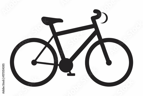 Bicycle Silhouette Icon on White Background