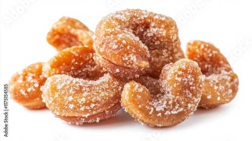 Salted cashew nuts isolated on white background