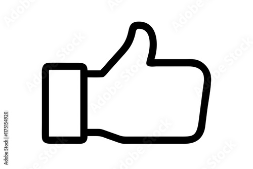 Black Thumbs Up Icon Silhouette for Social Media