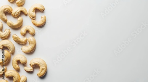 Salted cashew nuts isolated on white background